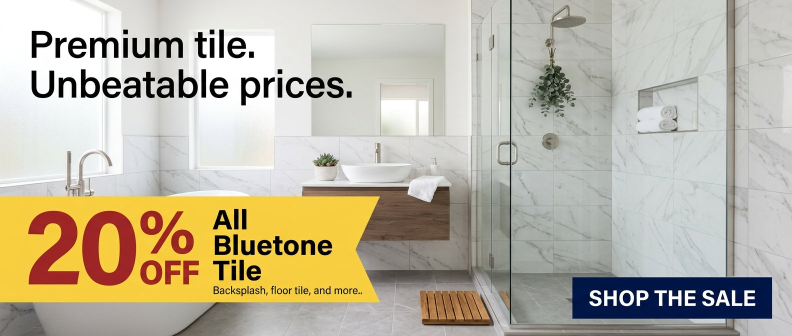 20% off all Bluetone tile
